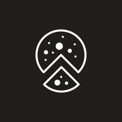 Pizza with one slice separated linear icon. Thin line illustration. Contour symbol. Vector isolated outline drawing. Editable stroke