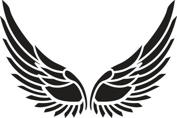 Obraz premium black wings icons. Wings badges. Collection wings badges. Vector illustration.