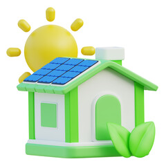 Eco house 3D icon