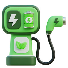 Electric vehicle charging station 3d icon