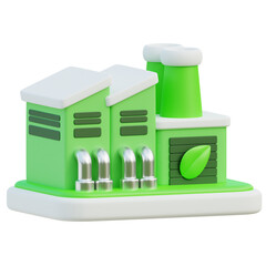Eco green factory 3D icon