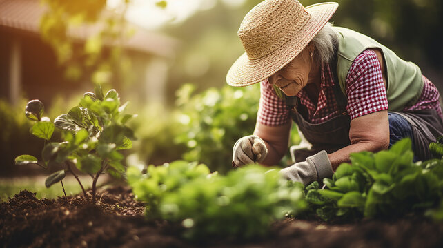 家庭菜園・農業・ガーデニングをする高齢者
