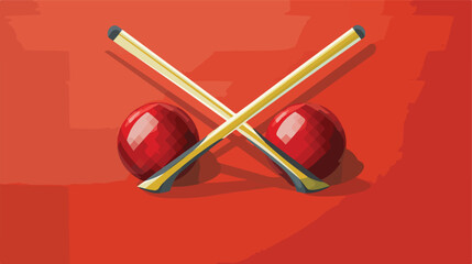 Two crossed golf clubs and ball icon digital red fl