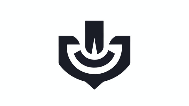 Unique gamma symbol logo design isolated on white b