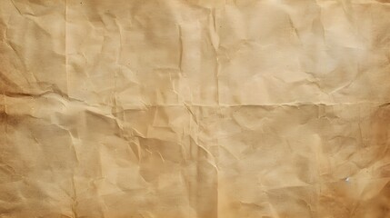 Fototapeta premium Crinkled brown paper texture. Versatile background for rustic or vintage design aesthetics.