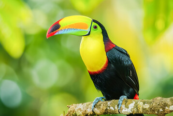 Fototapeta premium Rainbow-billed Toucan Ramphastos sulfuratus, World Wildlife Day, March, animal concept, generative ai