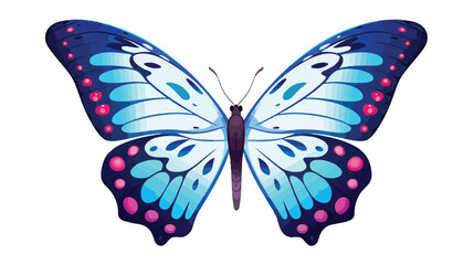 Vector isolated one single double butterfly colorle