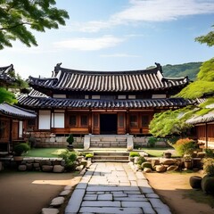 Traditional oriental house, elegant and stylish house