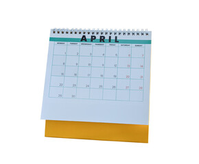 April 2024 calendar. Page of the annual a desk calendar isolated on transparent background. PNG File