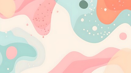 Abstract Pastel Art: Fluid Shapes and Waves for Aesthetic Backgrounds