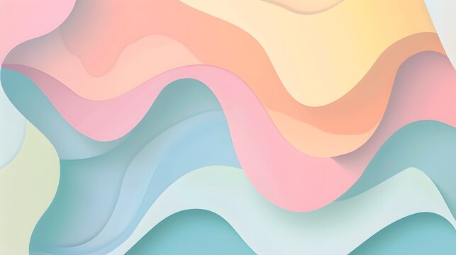 Abstract Pastel Waves Wallpaper: Modern Aesthetic Design with Soft Colors and Elegant Curves for Desktop and Mobile Backgrounds