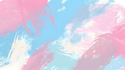 Abstract Artwork with Pink, Blue, and White Strokes: A Modern Visual Harmony