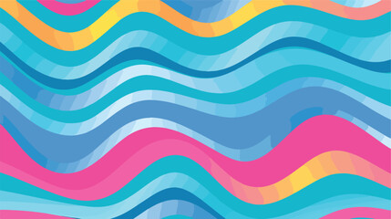 Wave line curls. Color striped texture. flat vector