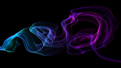 Luminous magic neon wave, abstract light effect illustration. Futuristic light effect . Stripes bright sparkling background.
