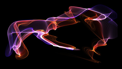 Naklejka premium Luminous magic neon wave, abstract light effect illustration. Futuristic light effect . Stripes bright sparkling background.