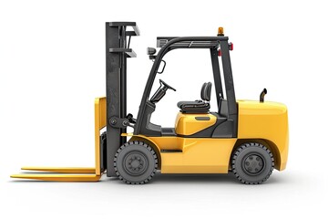 Yellow Forklift isolated on a white background