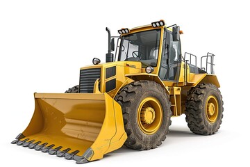 Yellow Skid Steer Loader isolated on a white backgroud