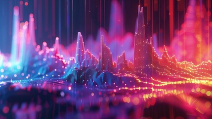 3D abstract financial charts, minimalist design, clear visuals