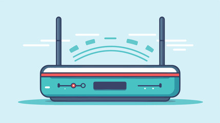 Wireless router line icon for infographics on white - obrazy, fototapety, plakaty