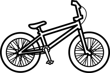 BMX bike Outline Illustration Vector