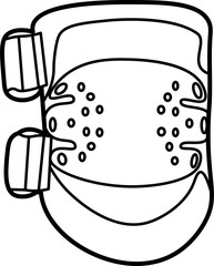 Elbow pads Outline Illustration Vector