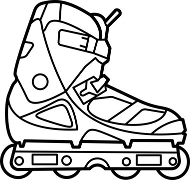 Aggressive inline skates Outline Illustration Vector