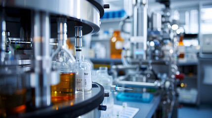  A gas chromatography laboratory with equipment in operation.