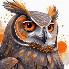부엉이 일러스트레이션 owl illustration - obrazy, fototapety, plakaty