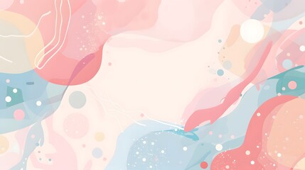 Abstract Pastel Art: Fluid Shapes and Dots for Modern Aesthetic Design