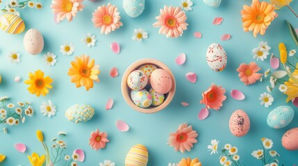 During the Easter egg hunt, children joyfully searched for colorful hidden treasures colorfull Generative AI - obrazy, fototapety, plakaty