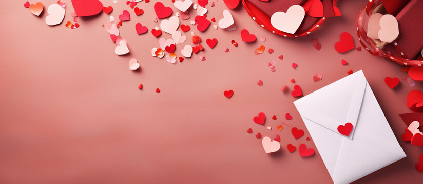 Valentine's Message, Romantic Envelope with Hearts. Romantic Envelope