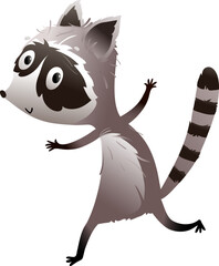 Silly Raccoon Runs and Plays Animal Character - 762883909