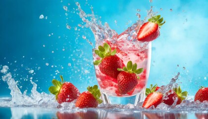 Strawberry with Red water splash