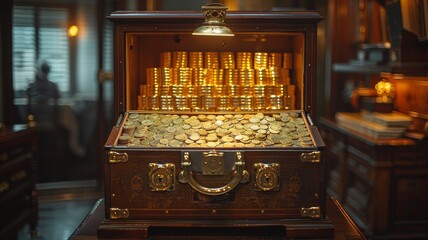 chests full of gold coins, a sign of fortune and upcoming prosperity