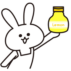 色加工ok うさぎ素材No.244 レモン汁