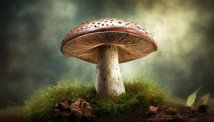 A Mushroom Wallpaper,  Mushroom dramatic Light, Autumn time in the forest.