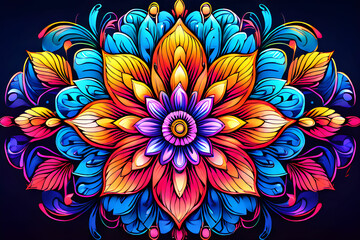 Mandala flowers art background , mandala art , flower pattern 