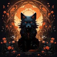 Fairy tale emo fox navigates a world of indigenous magic and gangster intrigue blending myth and modernity - obrazy, fototapety, plakaty