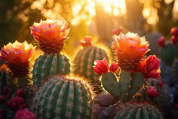 Cercles muraux Cactus cactus desert on background