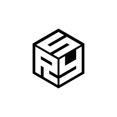 RYS letter logo design with white background in illustrator, cube logo, vector logo, modern alphabet font overlap style. calligraphy designs for logo, Poster, Invitation, etc.