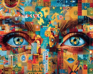 Fototapeta premium Craft an eye-catching long shot illustrating the global journey of women rights, highlighting milestones from different regions Use symbols