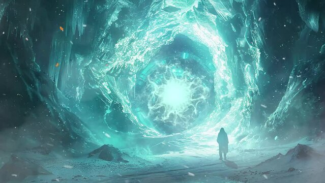 cinematic shot ancient alien entity emerges. seamless looping overlay 4k virtual video animation background