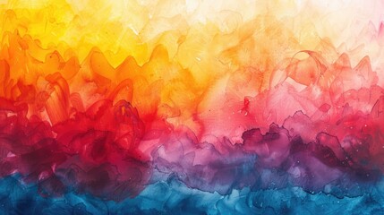 Vibrant Watercolor Dreamscape: A Bright and Colorful Painted Texture for Artistic Design Projects