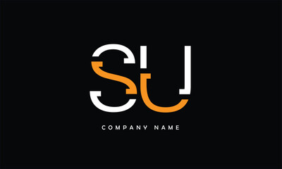 SU, US, S, U Abstract Letters Logo monogram