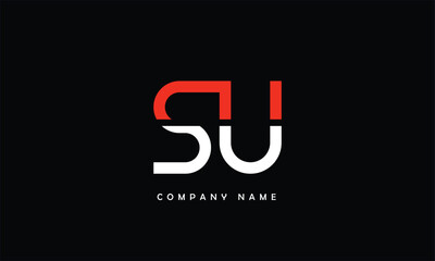 Fototapeta premium SU, US, S, U Abstract Letters Logo monogram