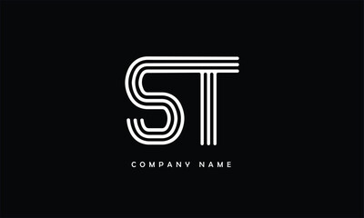 ST, TS, S, T Abstract Letters Logo Monogram