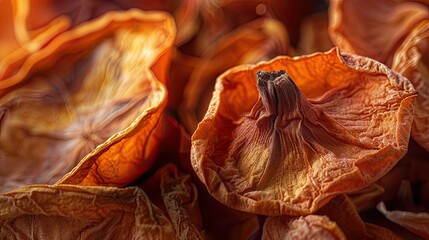 Close up, Sun set view of sweet dried persimmon