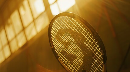 Fototapeta na wymiar Close up, Sun set view of table tennis racket