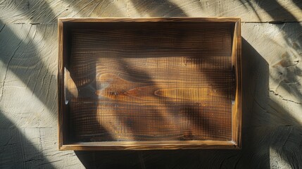 Close up, Sun set view of wooden tray