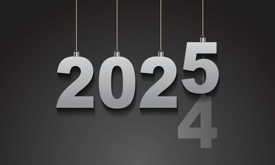 Obraz na płótnie Canvas Happy New Year 2025 greeting card design template.